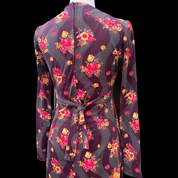 Vintage 70's Floral Empire Waist Maxi Dress XS Flower Power - Picture 9 of 16